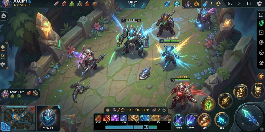 Tangkapan layar AJAIB11 menampilkan pertempuran seru dalam arena MOBA.