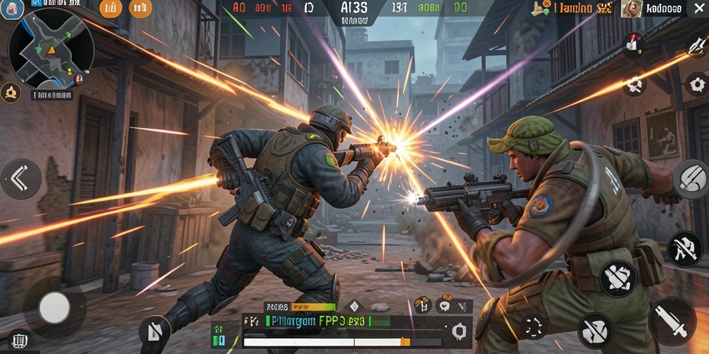 Screenshot menampilkan aksi mendebarkan gameplay FPS API33.