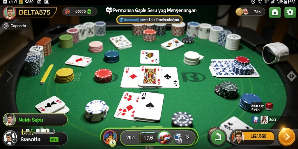 Tampilan gameplay Gaple yang seru dan interaktif di DELTA575.