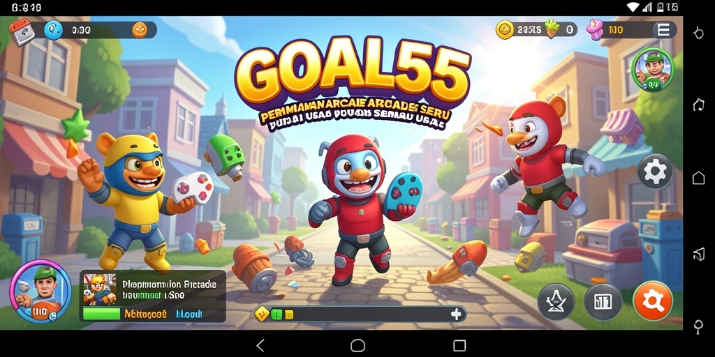 Tampilan gameplay seru dari game Arcade GOAL55 yang penuh aksi.