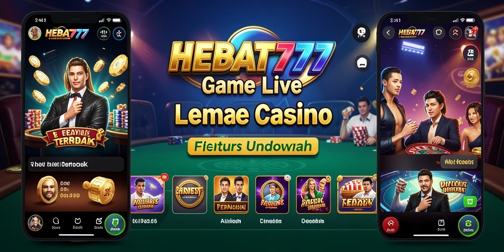 Screenshot gameplay HEBAT777 menampilkan dealer langsung dan suasana kasino yang hidup.
