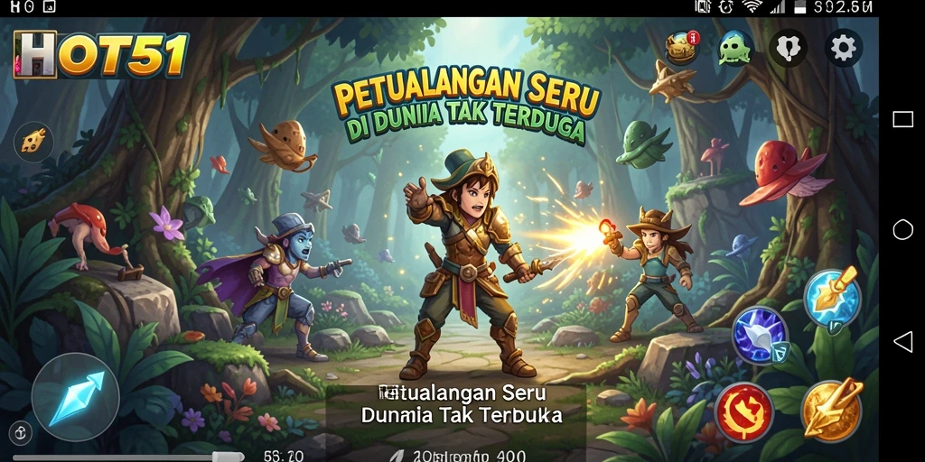 Screenshot gameplay HOT51 menampilkan aksi petualangan yang mendebarkan.