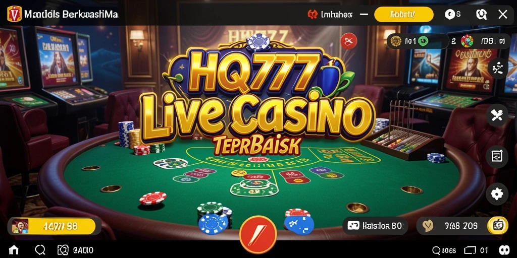 Tampilan screenshot HQ777 menampilkan gameplay Live Casino yang mendebarkan.