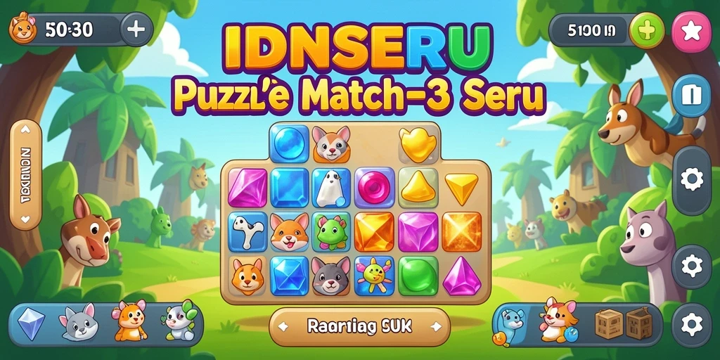 Gameplay seru IDNSERU dengan tantangan Match-3 yang menarik.