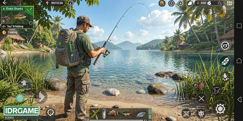 Screenshot IDRGAME menunjukkan kegembiraan dalam memancing dengan grafis menakjubkan.