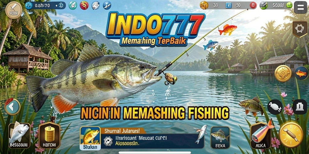 Screenshot gameplay INDO777 yang menampilkan aksi memancing yang seru.