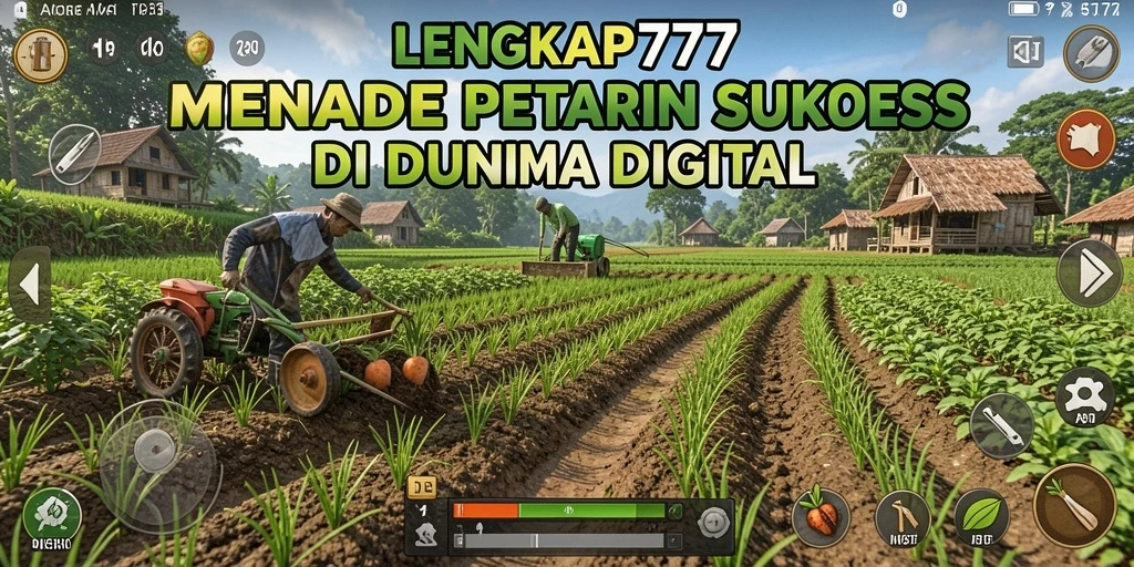 Screenshot gameplay LENGKAP777 dengan petani yang sedang bercocok tanam.