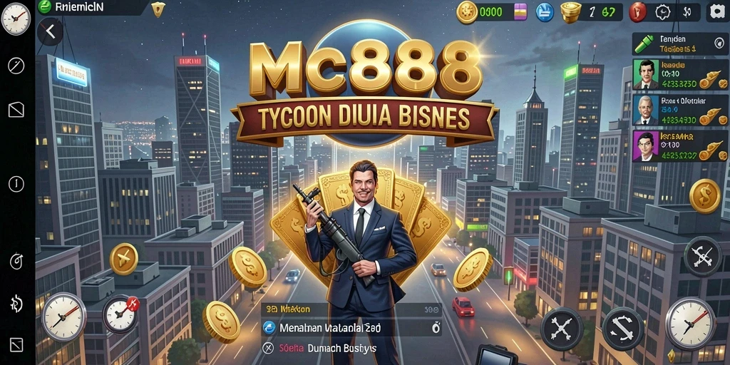 Tampilan dinamis gameplay Tycoon di MC888 dengan berbagai strategi bisnis.