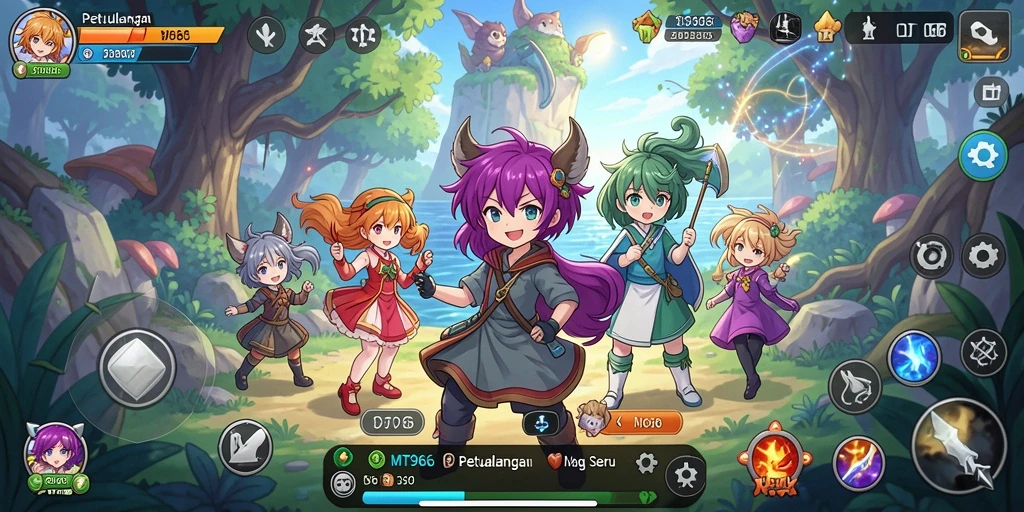 Tampilan gameplay yang menakjubkan di dunia Anime.