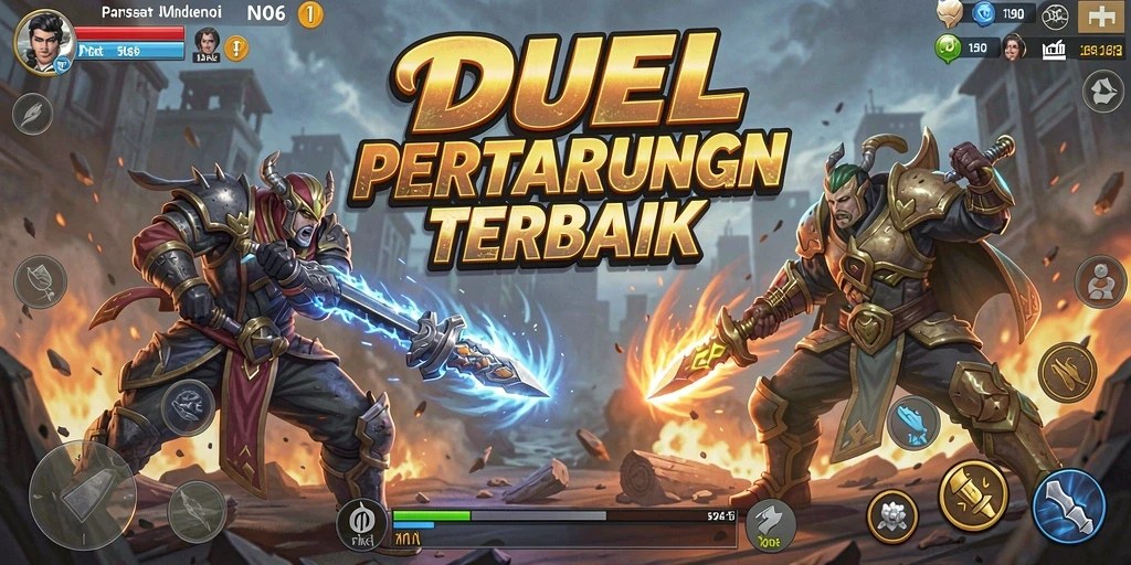 Tampilan gameplay N06 yang penuh aksi pertarungan.