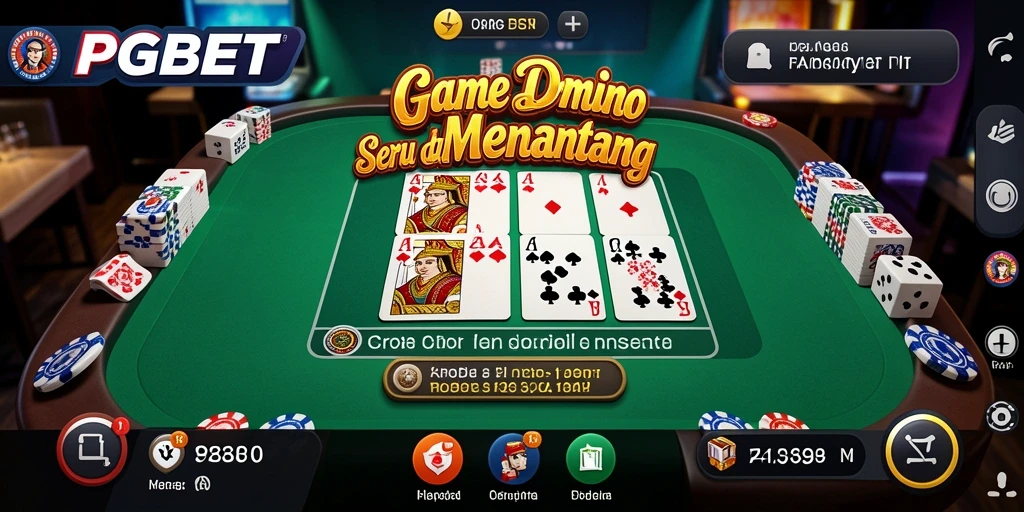 Tampilan gameplay PGBET dengan tampilan domino bergaya modern.