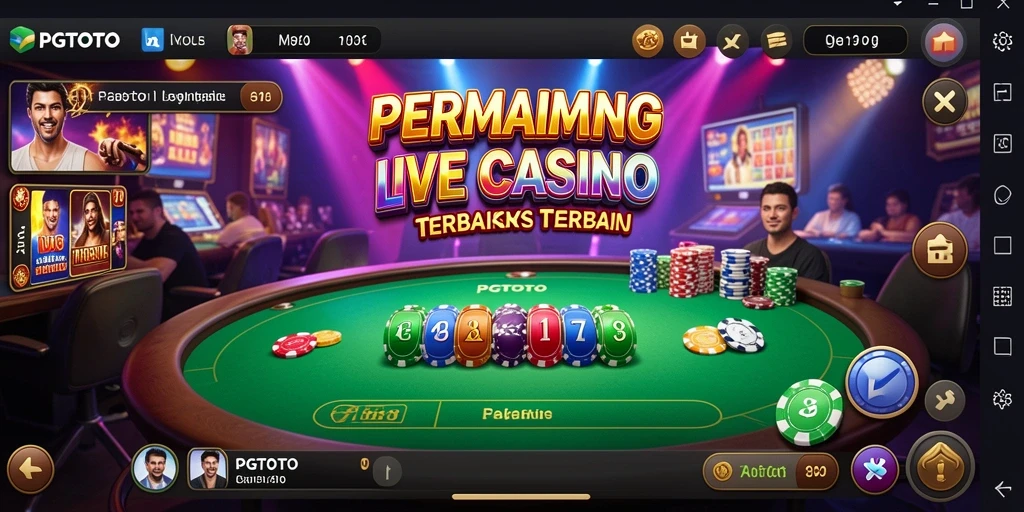 Tampilan gameplay seru PGTOTO di Live Casino dengan dealer langsung.