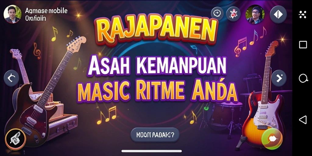 Tampilan gameplay RAJAPANEN dengan grafik yang menarik dan interaksi musik.