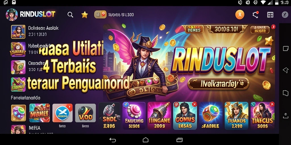 Screenshot utama RINDUSLOT menampilkan antarmuka yang ramah pengguna.