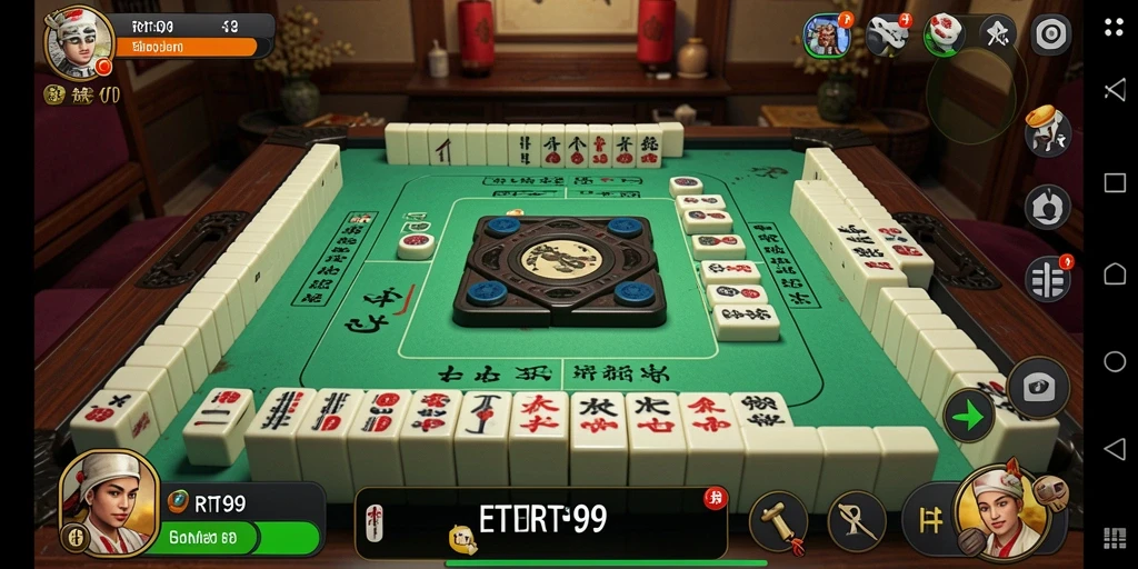 Tangkapan layar RT99 menampilkan gameplay Mahjong yang menarik.