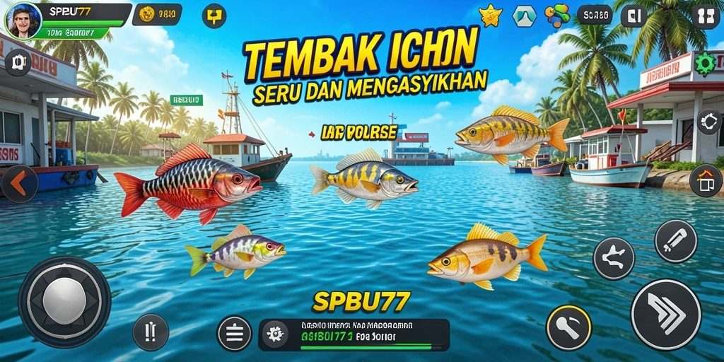Screenshot SPBU77 menampilkan aksi seru menangkap ikan besar.