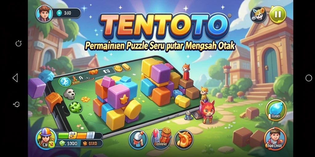 Screenshot gameplay TENTOTO menampilkan tantangan puzzle yang menarik.