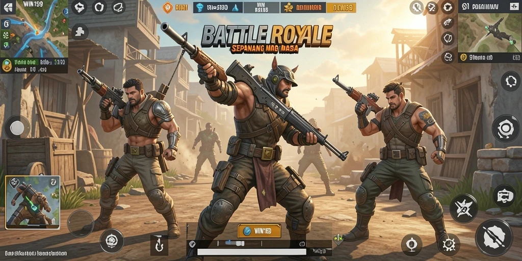 Tampilan gameplay seru di game Battle Royale WIN199.