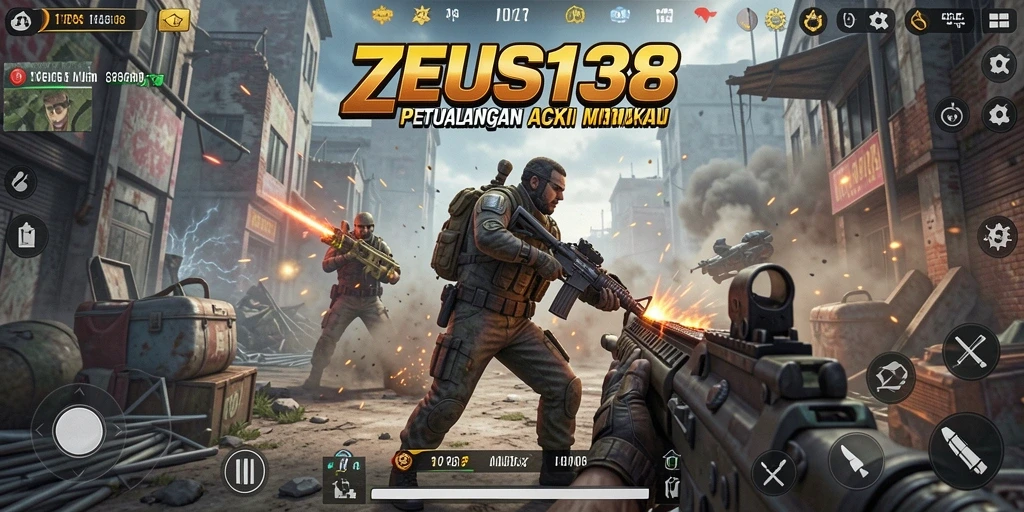 Tangkapan layar menunjukkan aksi menegangkan dalam gameplay TPS ZEUS138.